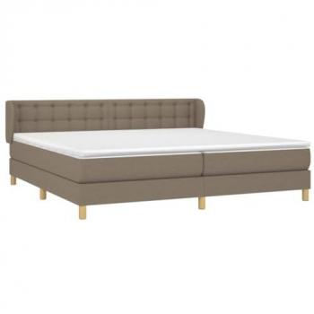 Cama Box Spring con Colchón de Tela Taupe 200x200 cm