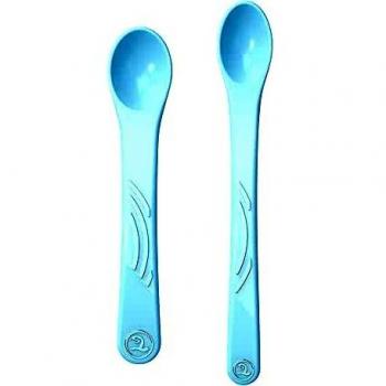 Twistshake 2X Feeding Spoon Set for Baby, Infant Feeding, BPA Free, 6+ Months, Pastel Blue