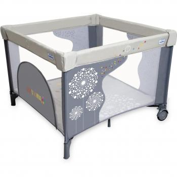 Asalvo 151204 - Parque cuadrado, diseño de diente de león, color gris / beige
