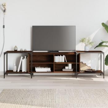 Mueble de TV vidaXL de madera de ingeniería marrón roble 203x37x50 cm