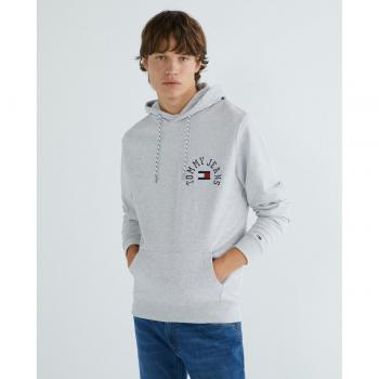 Tommy Hilfiger Men's Regular Fit Gray Hoodie with Arched Logo