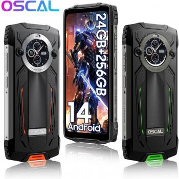 Smartphone robusto OSCAL PILOT 2, 8GB de RAM, 256GB de almacenamiento interno, color negro, libre