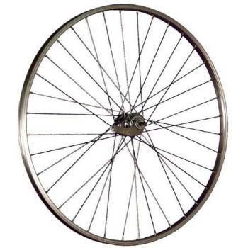 Rueda trasera de bicicleta de 28 pulgadas con freno de pedal en aluminio - Plata