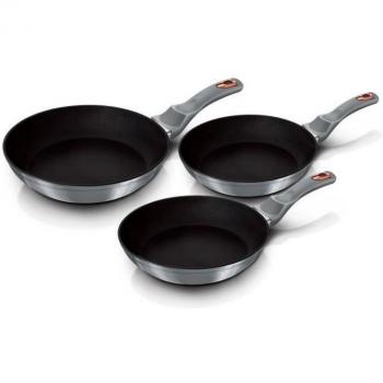 Berlinger Haus Moonlight Juego 3 Sartenes Inducción 20-24-28cm, Aluminio Forjado, Antiadherente Ecológico Titano sin PFOA, Diseño Moderno, Apta para Todas