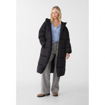 Stradivarius Long Black Puffer Coat M