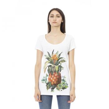 Just Cavalli Multicolor Cotton Crew Neck T-Shirt with Front Print and Back Logo - Size S