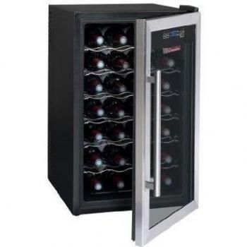La Sommelière LS28 - Vinoteca, 74 cm, color negro/ acero inoxidable