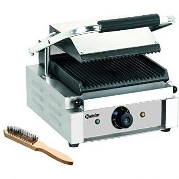 Bartscher - Plancha eléctrica estriada de doble contacto