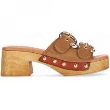 Sandalia de Tacón Chika10 Leather AKASHA 03 Cuero/Tan