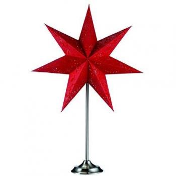 Lámpara de mesa estrella Aratorp roja, 45 x 64 cm