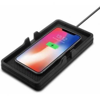 Unotec Cargador para Coche de Inducción Antideslizante Negro