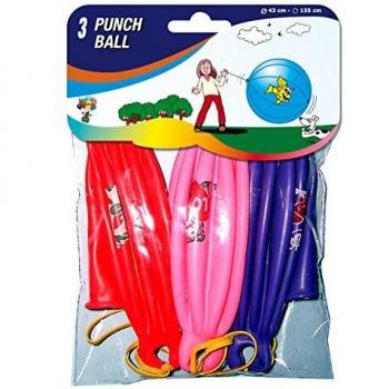 Bolsa de 3 globos 45 cm Ø PUNCH BALL M. INFANTILES