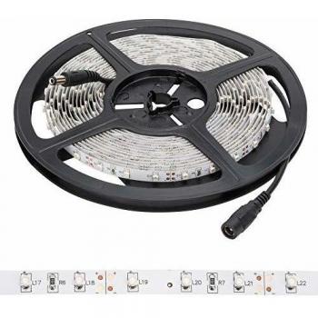 Tira de LED VerdeHielo 300 LEDs 24W 1200Lm SMD3528 12VDC x5M 40.000H CRI85 Blanco Natural