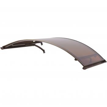 Pensilina de Aluminio Arco 140x90 cm con Soporte Marrón y Cubierta de Policarbonato Satinado Bronce
