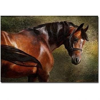 lotuslife arte lienzo de la serie Animal Impreso Pintura Caballo Pintura al óleo arte para decoración de pared, Unframed