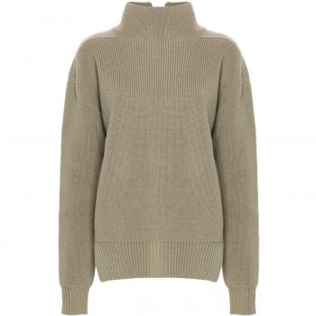 Rick Owens Women's Wool Turtle-Neck Jumper Sweater in Grey | Size Medium | RP02D3648KWV34