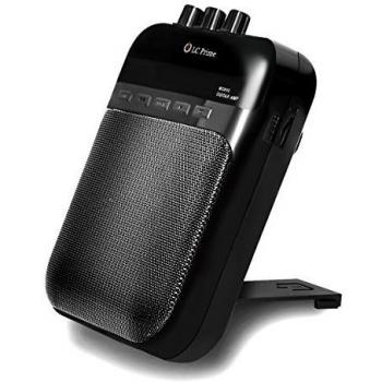 Aroma Amplificador de Guitarra Mini Portatil Grabadora Altavoz MP3 Registrador 2 in 1 Recargable & Ranura para Tarjeta de TF para la Guitarra Eléctrica Acústica, Guitarra Eléctrica, Violín Eléctrico Aceptar 1/4 Cable de la Guitarra plástico Negro, 