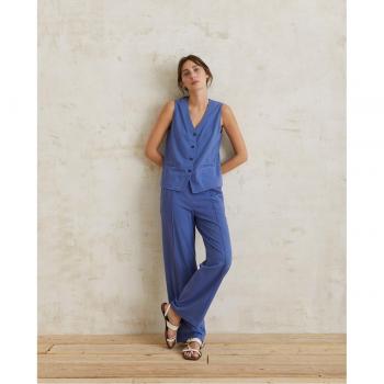 Pantalón Azul Ancho De Mujer 100% Algodón Yerse modelo 40222_57