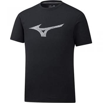 Mizuno Heritage RB tee Camiseta, Mujer, Negro, Medium