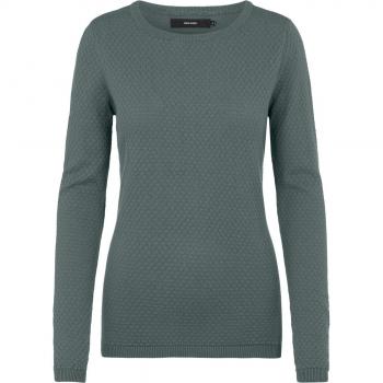 Vero Moda Women's Regular Fit Care Structure Sweater in Mint Green