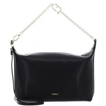Furla Nuvola Mini Crossbody Hobo Bag - Black Leather Handbag for Women