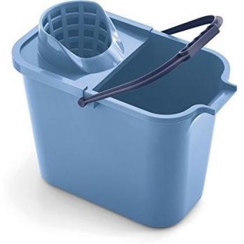 Mery 0111.31 Cubo Rectangular de 12 litros con Escurridor, Polipropileno, Azul, 23 x 37 x 29 cm
