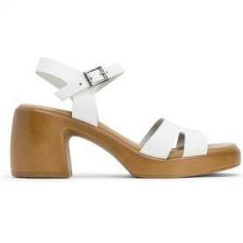 Sandalias Porronet de Tacón de Piel Blanca Hera