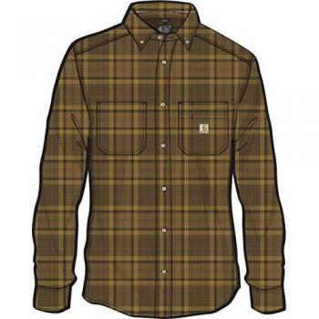 Camisa de Manga Larga Carhartt Rugged Flex Midweight Flannel Plaid en color Marrón, talla S