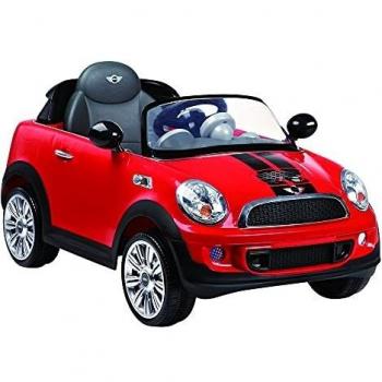 Rollplay 32412 Coche eléctrico Premium, con Mando a Distancia, Marcha atrás, para niños a Partir de 3 años, hasta 35 kg, Batería 12 V, hasta 4 km/h, Mini Cooper S Roadster, Rojo