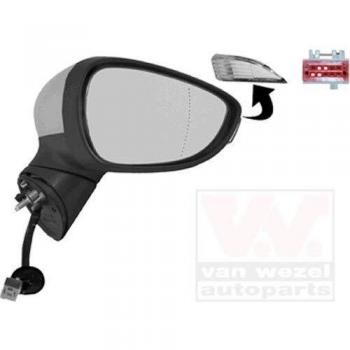 Espejo retrovisor VAN WEZEL 1808818 con ajuste eléctrico, vidrio convexo, homologación ECE y diseño específico para vehículos
