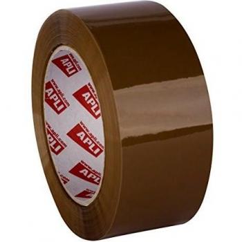 APLI 13337 - Pack de 36 rollos de precinto sin ruido, 48 mm x 132 m, 28 µm, color marrón - acrílico