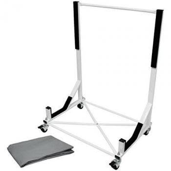ECD Germany Soporte de Hardtop Techo Rígido con 4 Ruedas Bloqueables Frenos de Estacionamiento Seguro y Estable 75 x 52 x 93 cm Blanco Acero con Recubrimiento de Polvo Incluye Cubierta Protectora