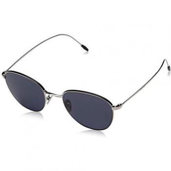 ARMANI Men's 0AR6048 301587 51 Sunglasses, Silver/Matte Black/Grey