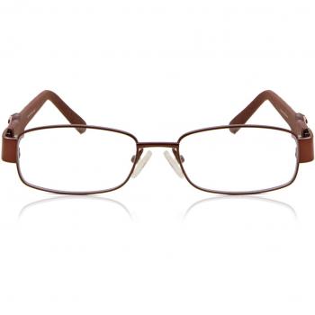 Rectangle Full Rim Metal Kids' Prescription Glasses - Brown - Size 45 - Blue Light Block Available - SmartBuy Kids