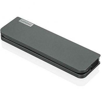 Docking Station Mini USB-C Lenovo 40AU0065UK con puertos VGA y HDMI, Cablada, Tipo-C, Negro
