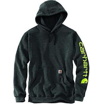 Carhartt Men's Midweight Sleeve Logo Hoodie - Dark Grey - Size M