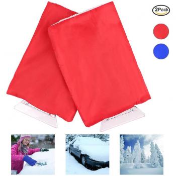 2 Piezas Tipo de guante Pala de nieve de hielo sólido, ANGTUO Pala de nieve Invierno impermeable quita nieve remoción Pala Guantes de calefacción de rascador de coches