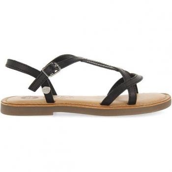 Sandalias de Piel Metalizada Negras para Niña Gioseppo Varzea