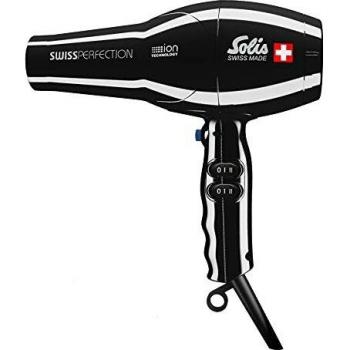 Secador de Pelo Profesional Solis Swiss Perfection 440, 2300W, Iones, 5 Niveles, Frío, Negro