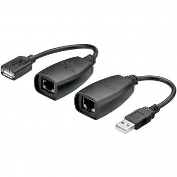 Goobay USB - extension Ethernet, 40m USB A Negro - Adaptador para cable