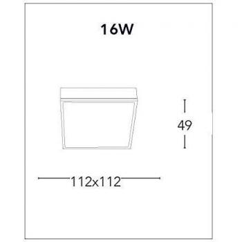 Plafón LED Klio Blanco 16W 1300lm 4000K Cuadrado Integrado