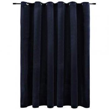 vidaXL Cortina opaca con anillas de metal terciopelo negro 290x245 cm