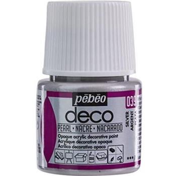 Pintura Acrílica Pébéo P.BO Deco Nacarada Plata 45ml - Acabado Mate