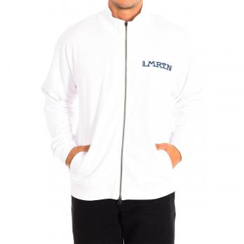 Sudadera de Hombre La Martina TMF601-FP533 con Cremallera, Algodón 100%, Oversize, Blanco Óptico, Talla M