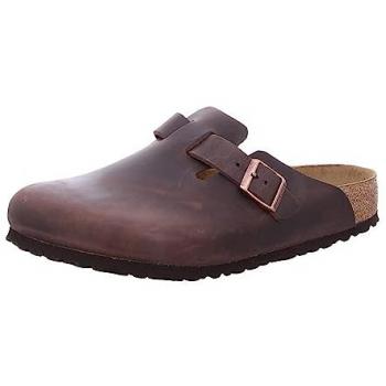 Birkenstock Boston Brown Oiled Leather Mules for Men