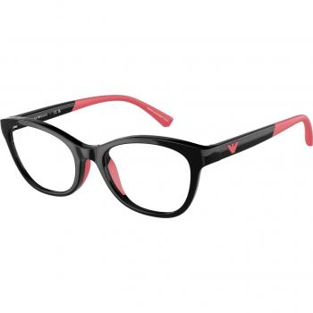 Emporio Armani EK3204 Cat Eye Eyewear for Kids, Color 5017 (Black), Size 48, with Blue Light Block Available