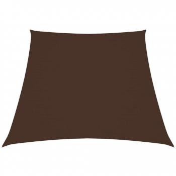 Toldo de vela trapezoidal de tela oxford marrón 2x4 m