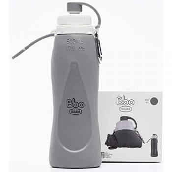 BBO IRISANA Botella Plegable De Silicona Reutilizable, Sin género, Naranja, 500 ml