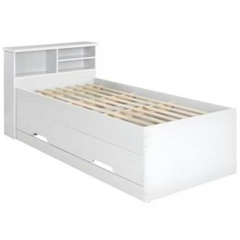 Cama Boris con Almacenamiento y Cajones - Blanco - 90x190cm