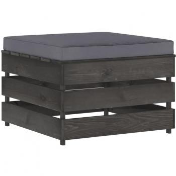 Otomana seccional modular con cojín de madera impregnada en color gris
